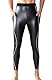 Ausing Leder Hosen Enge Herren Shapewear Leggings Elastisch Biker Hose PU Leder Sporthose Herren Laufhose Lang Wetlook Nachtclub Bar Kleidung Clubwear Schwarz 3XL