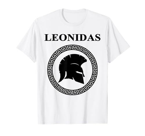 Agema Apparel Leónidas Rey de Esparta Termópilas Camiseta Unisex-Adulto T-Shirt Manga Corta Blanca Pequeño
