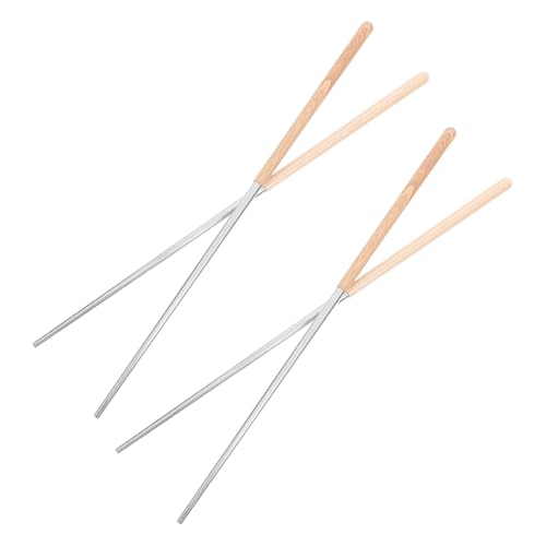 KESYOO 2組 可能な天然木製調理箸 滑り止め仕様 揚げ物 火鍋 麺料理対応 料理用ロング箸