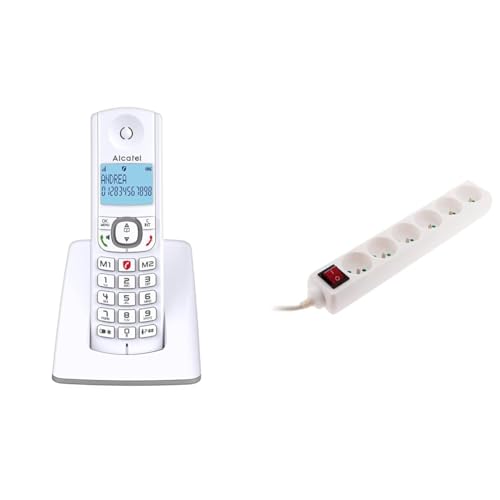 Alcatel F530 téléphone sans fil avec blocage d'appels et bloc 6 prises Zenitech