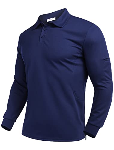 Image of Deyeek Men's Polo Shirts Long Sleeve Golf Polo Shirts for Men Quick Dry UPF 50+ Sun Protection Polos Casual Collared Shirts