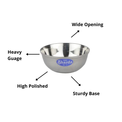 Sharda Metals Set of 18 Curry Serving Bowls Vati Katori for Kitchen & Dining, Stainless Steel