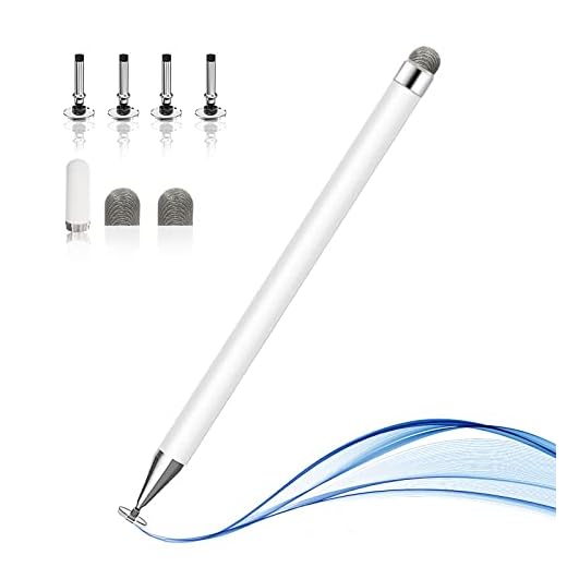NIAGUOJI - Lápiz Capacitivo para Pantallas táctiles, Punta de Disco de Alta sensibilidad, Tapa magnética, Universal para Apple/iPad Pro/Mini/Air/Android/Microsoft y Otras Pantallas táctiles (Blanco)
