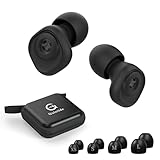 Quietide ライブ用耳栓 23db ノイズ低減 音楽ライブ 仕事中のノイズを低減し聴覚過敏の緩和 XS/S/M/Lサイズx 各1セットのイヤチップ付き 男女兼用 収納ケース付き ライブ用 音楽用 勉強 仕事 飛行機 水洗い可能 繰り返し使用可能 日本語説明書付 Q27B2 black