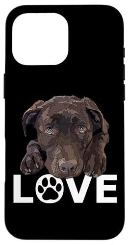 Love Chocolate Lab Dog �u���E�� ���u���h�[�����g���o�[ ���l �X�}�z�P�[�X iPhone 16 Pro Max �p