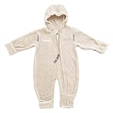 HOPPEDIZ Overall aus Bio-Baumwolle, extra lange Beine - perfekt für die Babytrage, Umschlagbündchen an Händen und Füßen - rosenquarz 68-74