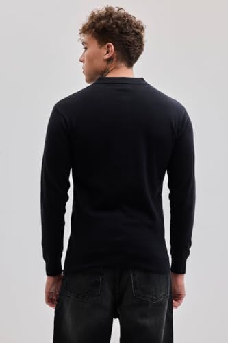 Image of SNITCH Black Knitted Polo T-Shirts