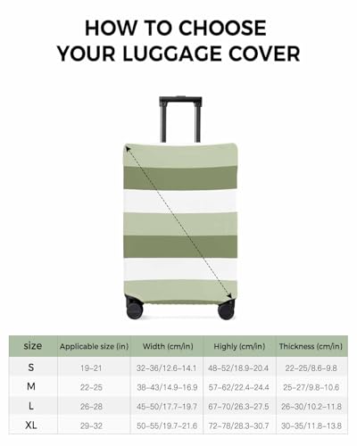 Ombre Green Stripe Travel Luggage Cover, Geometric Art Anti-scratch Travel Suitcase Protector Covers, Washable Elastic Baggage Covers Fit 26-28 Inch Carry on Luggage3