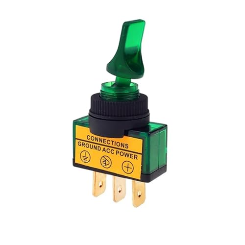 Interrupteur à bascule ASW-14D pour voiture 12V 20A avec indicateur LED vert