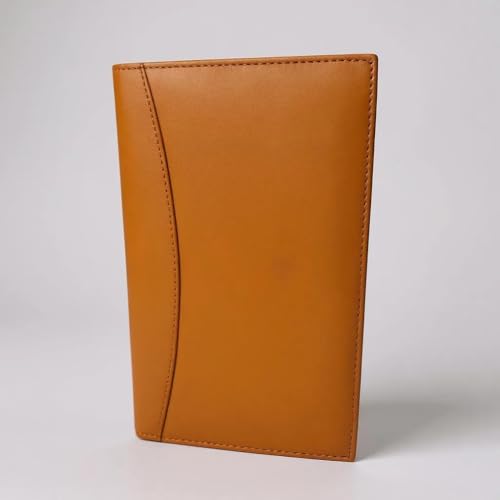 Leather Executive Business Credit Card Book Holder Professional Card Organizer -Clear Slots (Tan)3