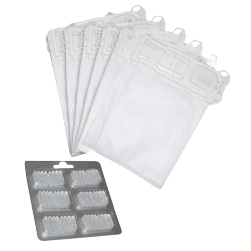 Kit - 6 Sacchetti Folletto Vk135 Vk136 Compatibili + Profumatore - Sacchetti Aspirapolvere Folletto In Microfibra, Ricambi Folletto