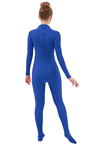 Ensnovo Womens Spandex Zentai Suits One Piece Footed Unitard Rblue,M #TOP5