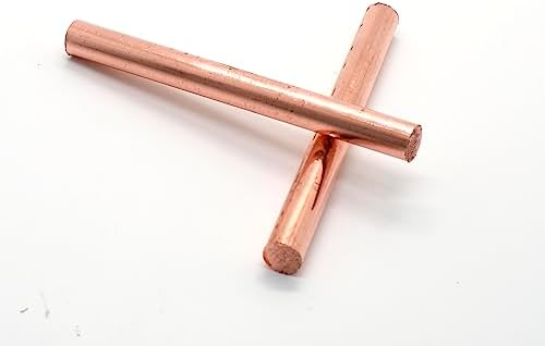 2PCS Diameter 10mm 99.9% Pure Copper Round Rod Solid Copper Rod Bare Copper Cu Metal Rod for Metal DIY Craft Hobbies Length 100mm