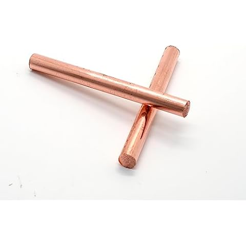 KOLAMOON 2PCS Diameter 10mm 99.9% Pure Copper Round Rod Solid Copper Rod Bare Copper Cu Metal Rod for Metal DIY Craft Hobbies Length 100mm Cover