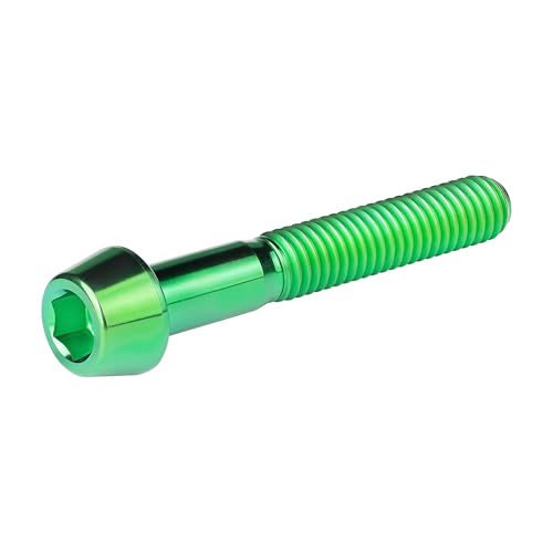 Image of Titanium Ti Bolt M5x9 16 18 20 25 30 35 40 45 50 55 60mm Tapered Head Screws Pack of 4 (M5x35mm, Green)