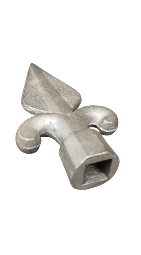 Image of Cast Iron Fence Finials, Multiple Decorative Styles & Sizes, 1 /2 inch to 1 inch Inch Square and Round Spears, Fleur de Lis Design (1 /2 inch Arrowhead SQ, 4)