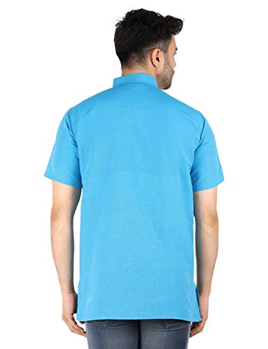 Image of LATEST CHIKAN Men's Cotton Regular Casual Strped Short Kurta Half Sleeves - (SK-LJ.DS.AS)