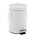 Relaxdays Kosz na kosmetyki, 3 l, automatyczne opuszczanie, wyjmowany kosz wewnętrzny, kosz na śmieci, metalowy, kosz na pedał, biały