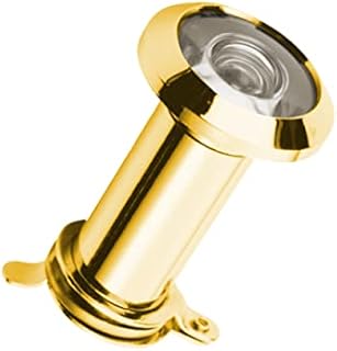 IRONZONE® Standard Style Door Viewers, Peephole, peek Hole, Door Hole, spyhole, Wide Angle Security in Polished Brass Finish, Viewing only Possible in one Direction,