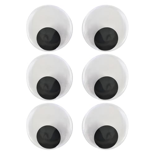 6 Pcs 7.5cm Large Plastic Googly Eyes Craft Wiggle Sticker Eyes Self Adhesive Wiggle Eyes Christmas Doll Googly Eyes Big Moving Eyes Round Eye Decoration Stickers