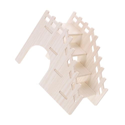 BESTonZON Escalera de Madera para Hámster y Escondite Juguetes para Mascotas Pequeñas Escalera para Trepar Hámster Decoración para Jaulas