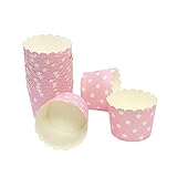 Frau WUNDERVoll® 50 Muffin BACKFORMEN ROSA, Weisse Sterne Durchmesser 5 cm/Muffinbackform, Muffinform, Backformen, Backförmchen, Cupcake Formen, Muffin Förmchen Papier