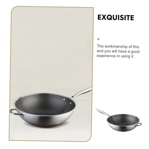 Wok de acero inoxidable con doble asa y superficie antiadherente miniatura 3