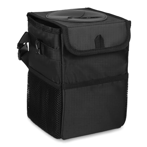 Poubelle de voiture textile noir pour éviter les déchets au sol