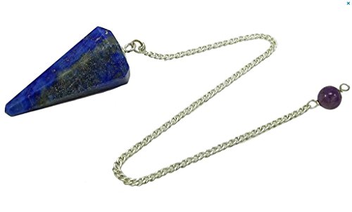PIERRETOILES Pendule Cône en Pierre Naturel pour Divination, radiesthésie, guérison et voyance (Lapis Lazuli)