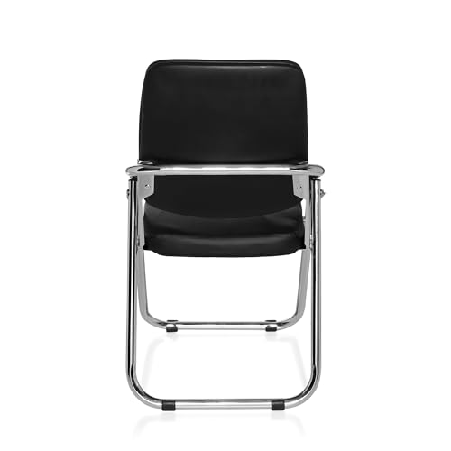 Miniatura 6 de Hjh Office 706300 Silla De Conferencia Esto Piel Sintética Negro, Silla De Confidente Cómoda, Rebatible, Respaldo Y Asiento Acolchado