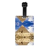 Etiquetas de equipaje con impresión de pirámides de Egipto para maleta, etiquetas de identificación para mujeres y hombres