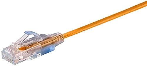 Image of Monoprice Cat6A 10ft Yellow 10-Pk Patch Cable UTP 30AWG 10G Pure Bare Copper Snagless RJ45 SlimRun Series Ethernet Cable