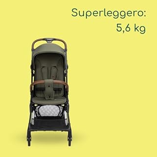 Bebeconfort Zephir, Passeggino Pieghevole da Viaggio, 0-4 Anni, fino a 22 kg, Passeggino Leggero (5,6 kg), Viaggio Aereo, Chiusura Compatta, Seduta Reclinabile, Cestello Portaoggetti, Mineral Green