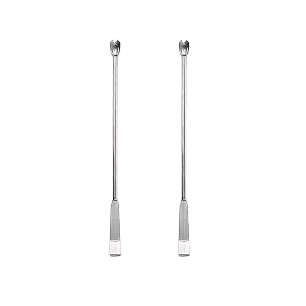 Mikrolabor Probenreagenzlöffel, 2 Stück 10 cm 2 in 1 Laborlöffel, Spatel, Metall Labor Doppelkopf Mischspatel für Pulver, Gelkappe, Laborbedarf
