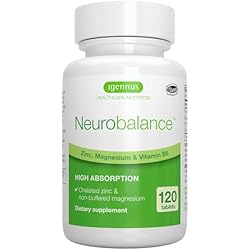 Igennus Neurobalance Zinc Magnesium & B6 Complex Formulated for Cognitive Support, Calm Focus & Relaxation, 120 Small Tablets, High Absorption Chelated Zinc & Fully Reacted Magnesium, Vegan, Non-GMO