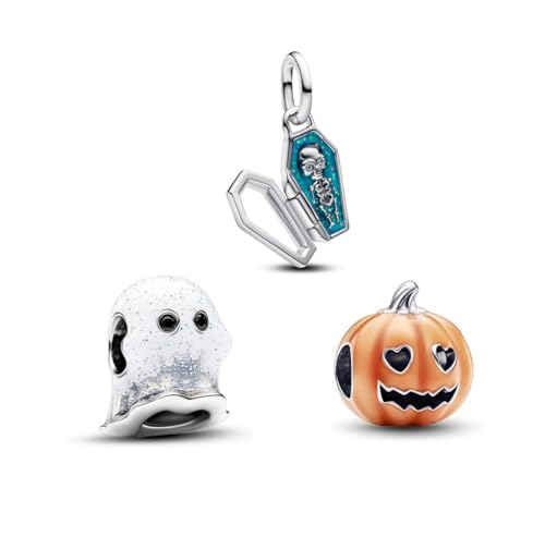 Abalorios de calabaza en plata de ley 925 para crear pulseras de Halloween exclusivas