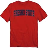 LOGOVISION Fresno State University School Name Arch Unisex Adult T Shirt, Red, Large