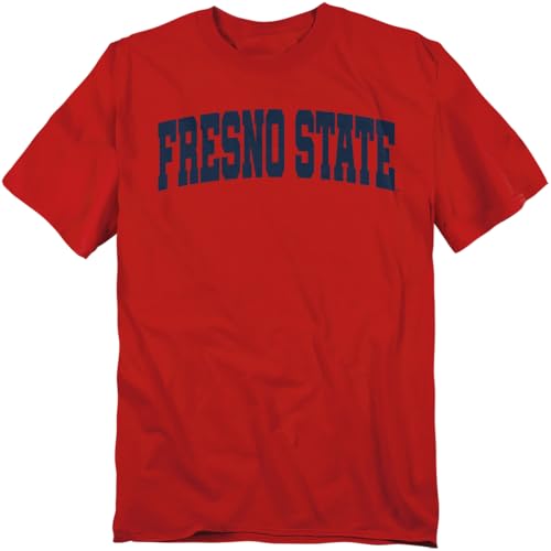 LOGOVISION Fresno State University School Name Arch Unisex Adult T Shirt, Red, Large