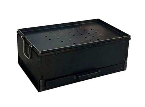 【XXA】炭火焼き、厚板無煙グリル、厚鋼板、屋外炭火、バーベキューコンロ コンパクト 焚き火台 キャンプ用品 卓上 BBQ ファミリー 庭 焼肉 イベントに最適、鉄板、屋台、夜市、商業 (長さ60×40cm、厚さ3mm、穴あきフルセット(内鍋3mm厚))