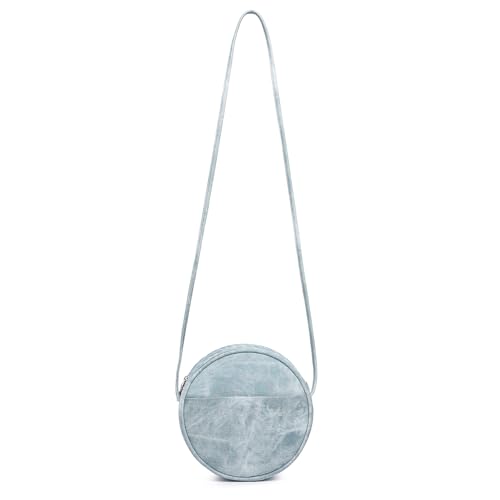 Image of Circle Crossbody Bag for Women NYLON Circle Purse with Zipper Adjustable Knot Shoulder Straps