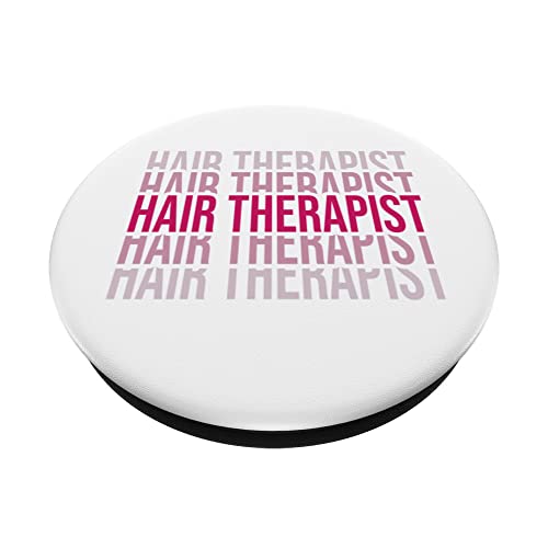 Hair Therapist Hair Cutter Hair Stylist Hairdresser PopSockets Swappable PopGrip, Black - Image 2