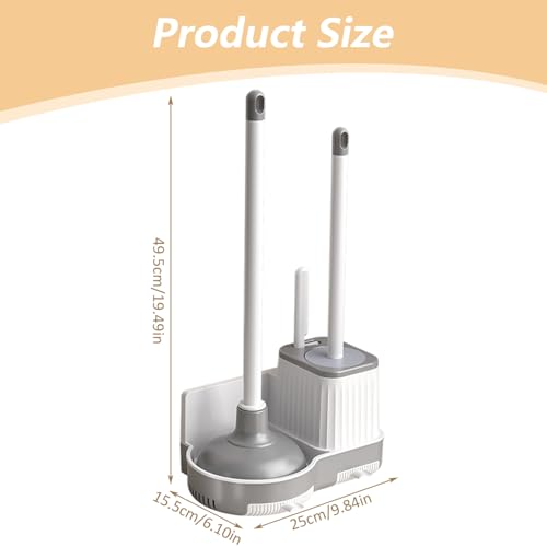 Brosse de toilette et piston haut de gamme avec support mural design suspendu - 7