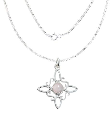 Collier nœud de sorcière pour femme en argent avec pierre