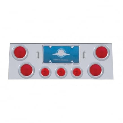 United Pacific 21609 Stainless Rear Center Panel With Four 4