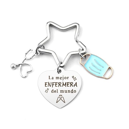 Yritioa Regalo Enfermera Navidad,Regalos para Medicos Enfermeras Estudiante de Medicina Graduacion,Enfermera Accesorios,Llavero Enfermeras