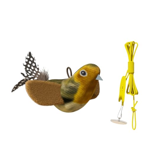 Jouet interactif chat oiseau vraies plumes herbe à chat