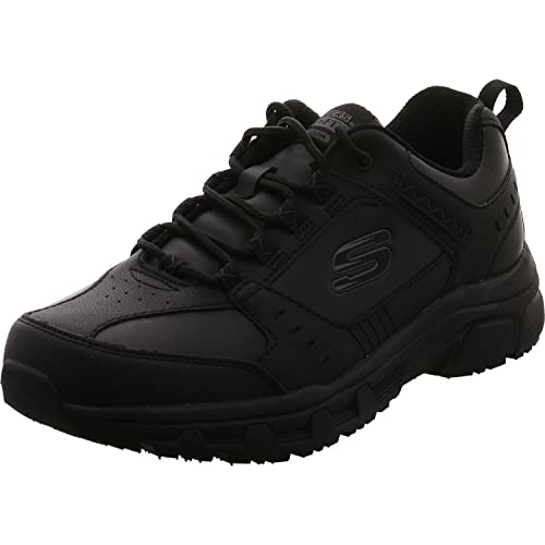 Skechers Oak Canyon Redwick Uomo Formatori, Black Leather Synthetic Textile Black Trim, 43 EU