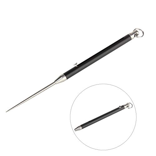 TISUR Titanium Bolt Integrated Toothpick and Holder Keychain Ultralight Travel Kits (Black)