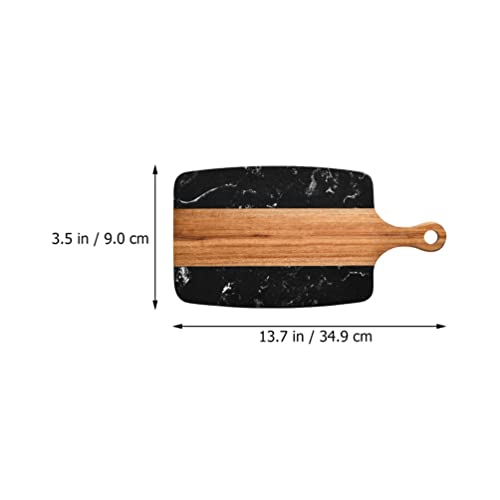 Tabla de cortar rectangular de madera y mármol 13.7 pulgadas miniatura 2