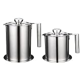 wrtgerht 1pc Cup Container Speiseöl Ml Olivensieb Deckel Fette Deckel Bratfett Edelstahl Öle OilcaCaHome Rückstände feines langlebiges Netz Restaurant Aufbewahrung und Aufbewahrung Sieb Küchengeräte